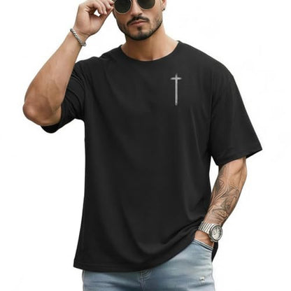 Men's Jesus Christian Shirts Christ America Flag Casual Tops - color: Black-faith Over Fear, size: XX-Large