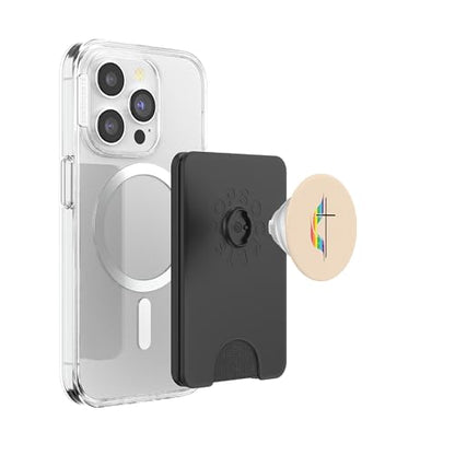 Gay Christian Cross Rainbow Methodist LGBTQ Pride Men Women PopSockets PopWallet for MagSafe - style: Magnetic PopWallet