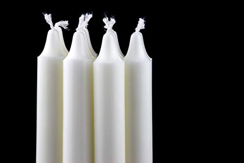 PARNOO 8" White Unscented Tapered Candles, 40 Pcs 7-Hour Long Burn Time, Dripless & No Soot - Hand-Dipped Tall Candles for Weddings, Dinners, Parties, & Special Occasions - size: 7 Hours Pack of 40