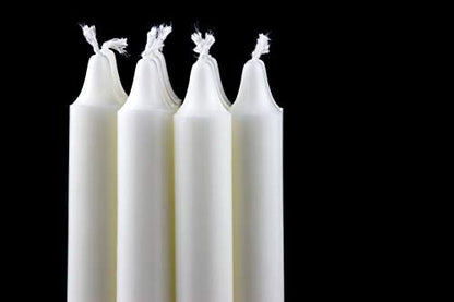 PARNOO 8" White Unscented Tapered Candles, 40 Pcs 7-Hour Long Burn Time, Dripless & No Soot - Hand-Dipped Tall Candles for Weddings, Dinners, Parties, & Special Occasions - size: 7 Hours Pack of 40