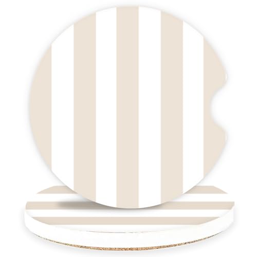 Ceramic Car Coasters – Absorbent Car Cup Holder Coaster Set for Women, Cute Aesthetic Car Accessories for Girls, 2 Pack (Camel) - color: Camel