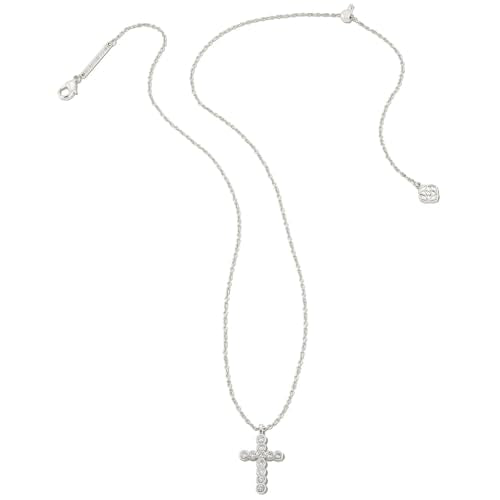 Kendra Scott Cross Crystal Pendant Necklace, Fashion Jewelry for Women - color: RHODIUM - WHITE CRYSTAL