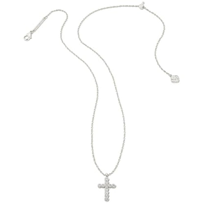 Kendra Scott Cross Crystal Pendant Necklace, Fashion Jewelry for Women - color: RHODIUM - WHITE CRYSTAL