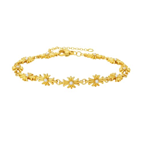 Cicy Bell Cross Bracelets For Women 24k Gold Plated Cubic Zirconia Bracelet - color: Gold-A