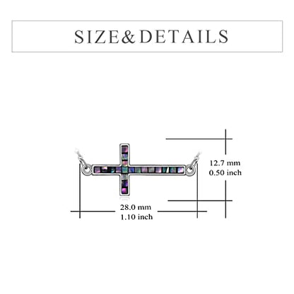 YFN Cross Necklace Sterling Silver Religious Cross Pendant Jewelry Christian Gifts for Women Men - style: E. Abalone Shell