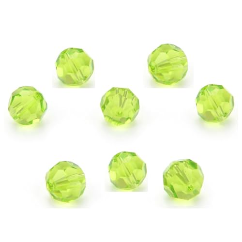 100pcs Adabele Austrian 4mm (0.16 Inch) Small Faceted Round Crystal Beads Light Olivine Green Compatible with Swarovski Crystals Preciosa - color: Light Olivine Green, size: 4mm Small (100pcs)