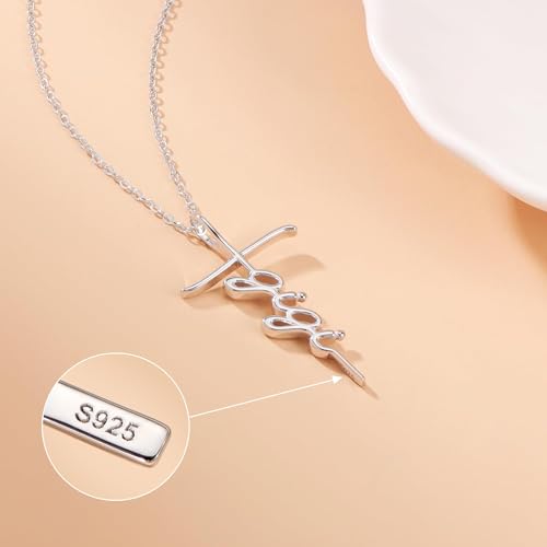 Lcherry Birthday Gifts for Grandma Mom Daughter Teacher Cross Necklace for Women Christian Necklaces Religious Gifts Jewelry for Women Mother's Day - style: Gigi-Sterling Silver