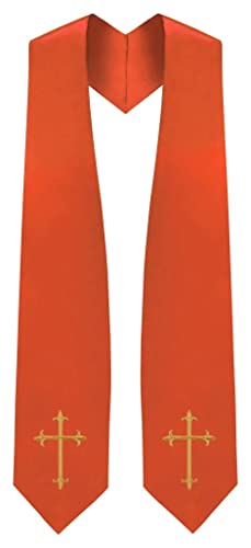CLERKMANS Choir Stole with Crosses - color: Orange