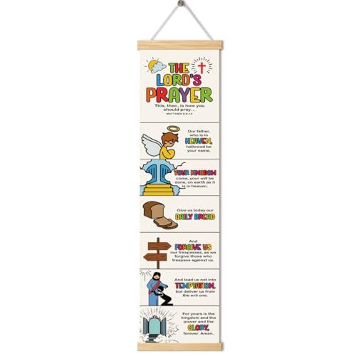 The Lord's Prayer Banner, Church Banner, Christian Rustic Hanging Door Flag, Farmhouse Decorations Outdoor Indoor, Church Activity Decor, Bible Lesson, Scripture and Words Decorations - color: Style 16