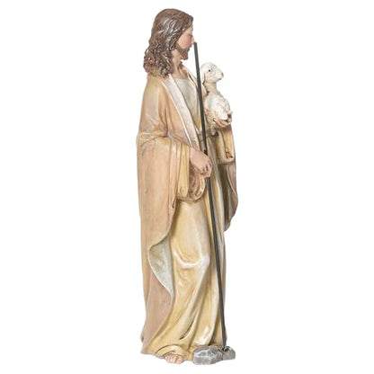 Roman Joseph's Studio Good Shepherd Figure, 6.25" Religious Tabletop Statue, Renaissance Collection, Faith Decor