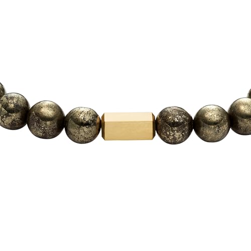 Fossil Men's Beaded Bracelet - color: Gray Bead