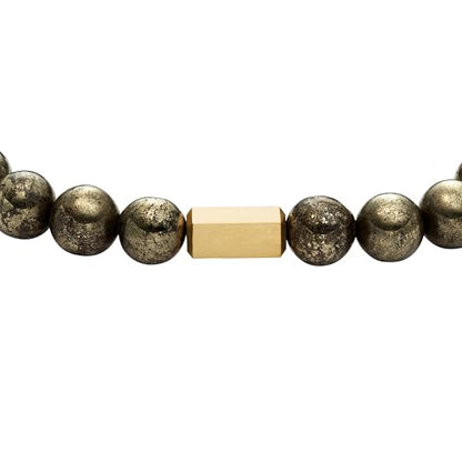 Fossil Men's Beaded Bracelet - color: Gray Bead