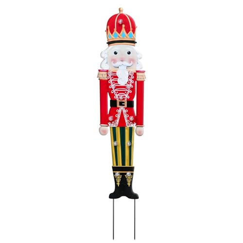 Christmas Yard Sign Decorations Outdoor with LED Lights Christmas Red Nutcracker Yard Signs with Metal Stakes for Xmas Holiday Party Lawn Sign Garden Decor Outdoor Yard Signs - style: Red Nutcracker