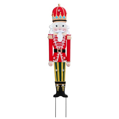 Christmas Yard Sign Decorations Outdoor with LED Lights Christmas Red Nutcracker Yard Signs with Metal Stakes for Xmas Holiday Party Lawn Sign Garden Decor Outdoor Yard Signs - style: Red Nutcracker