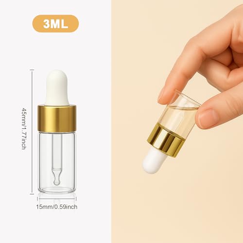 Mini Glass Dropper Bottle for Essential Oil,3ml 10pcs - style: 3ml