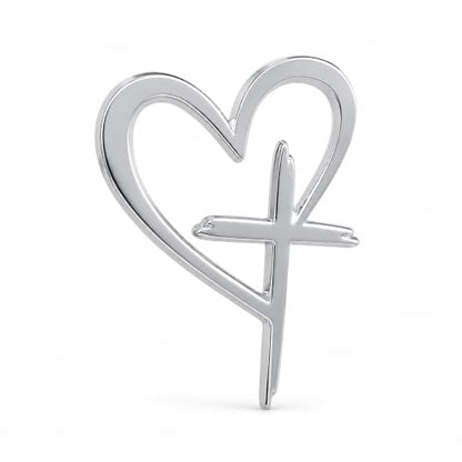 Jesus Love Heart Cross Car Emblem Sticker, 3D Metal Christian Car Decal, Faith Religious Auto Badge for Cars SUV Trucks (Silver) - color: Silver