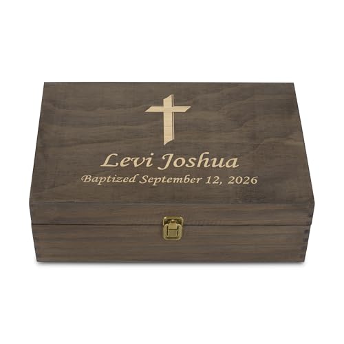 Baptism Gift for Boys & Girls, Personalized Wooden Memory Box - style: 2. Baptism Designs