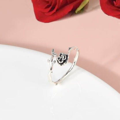 925 Sterling Silver Celtic Knot Open Adjustable Ring for Women Size 4-7 - color: Rose Ring