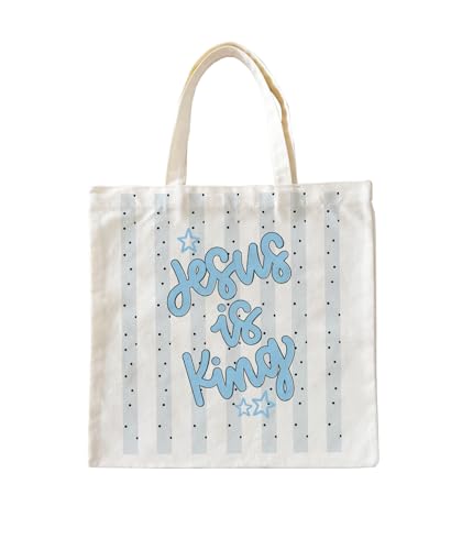 Christian Jesus Inspirational Canvas Tote Bag for Church Baptism - color: Jesus4