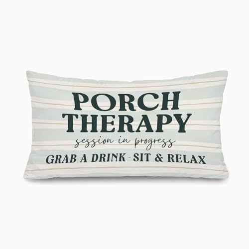 Farmhouse Porch Pillow Cover 12x20,Decorative Outdoor Pillows - color: White-porch
