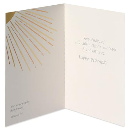 American Greetings Religious Birthday Card (His Light Shines on You) - color: His Light Shines on You