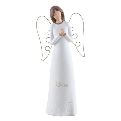 Angel Figurines Ceramic Memorial Gifts Sympathy Gifts for Loss of Loved One Remembrance Gift Angel Statue for Women, Bereavement Gifts, Thanksgiving and Home Decor (Believe Angel) - color: Believe Angel
