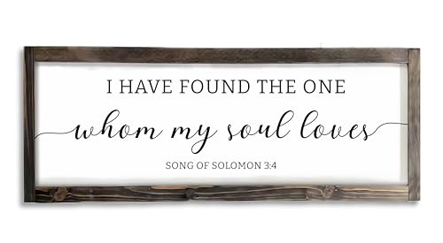 Dazingart Farmhouse Bedroom Wall Decor,I Have Found The One Whom My Soul Loves, Rustic Christian Wall Art Bible Verse Sign Scripture Art For Wedding Bridal Shower Gift (soul loves) - color: soul loves