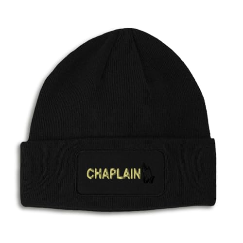 Speedy Pros Patch Beanie Chaplain Pray Christ Jesus Christ Faith Skull Cap Hats for Men & Women Winter Hats One Size - color: Black Design Only