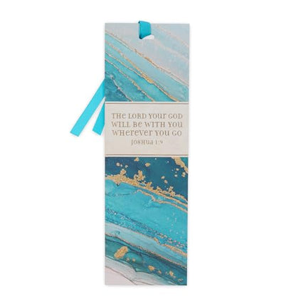 Christian Art Gifts Marble Swirl Scripture Bookmark God Will Be with You - style: God With You
