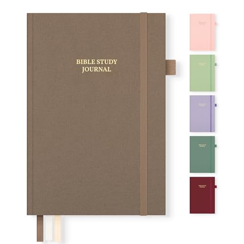 Bible Study Journal & Notebook for Women and Men, 5.8" x 8.3" - color: Brown, size: A5 ( 5.8" x 8.3" )