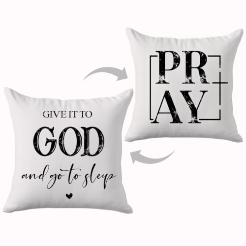 Motivational Christian Gifts Throw Pillow Covers, Retro Pillow Covers 18x18 - color: Praygod