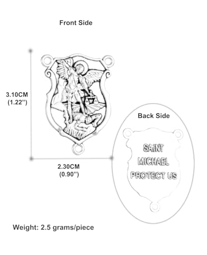 COTTVOTT St Benedict,Our Lady of Guadalupe Medal for DIY Jewelry Making,Virgin Mary Christ Jesus Rosary Center Connection Part - color: 30pcs-Saint Michael Medal