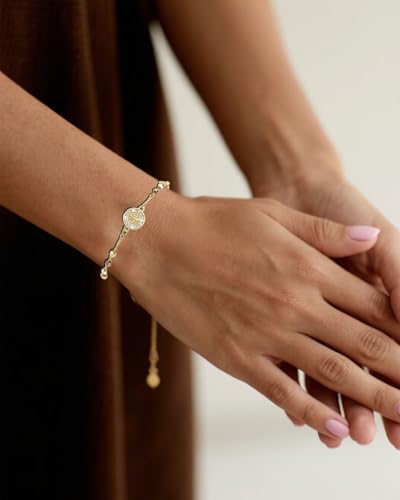 J&H DiaJuvelo Catholic Rosary Bracelet for Women 14K Gold Virgin Mary Rosarios Jesus Cross Charm Link Chain Virgen de Guadalupe Religious Jewelry Gifts for Confirmation Baptism First Communion - style: Gold Rosary D