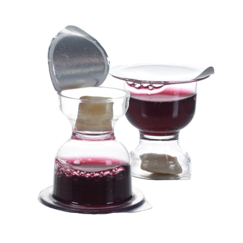Chalice Prefilled Communion Cups 600 Count | Concord Grape Juice & Bread | Traditional, Easy-Open, Tray & Seatback Compatible - size: 600 - Box