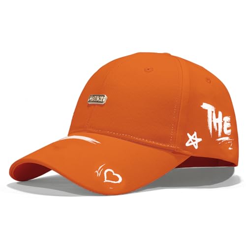 Baseball Cap for Women Men - Adjustable Size Hat - color: Orange