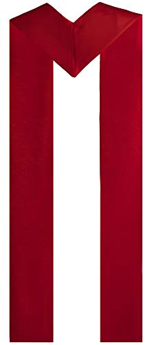 IvyRobes Overlay Clergy Stole With Chi Rho Embroidered 90" Long-4 Colors Available - color: Red