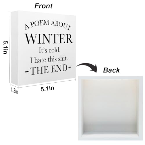 Funny Quotes Office Supplies Rustic Desk Decor White Wooden Box Sign - color: White0392