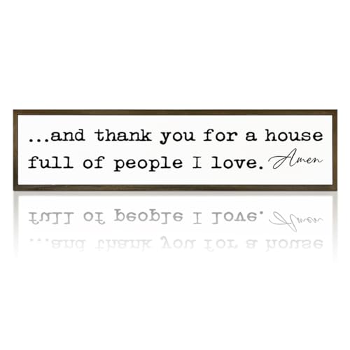 Christian Home Decor, Rustic Farmhouse Tabletop Decors, Home Living Room Wall Decoration, Family Decor Signs, And Thank You for A House Full of People I Love Sign 17.8x4x1.2 inches - color: Religion Sign 37
