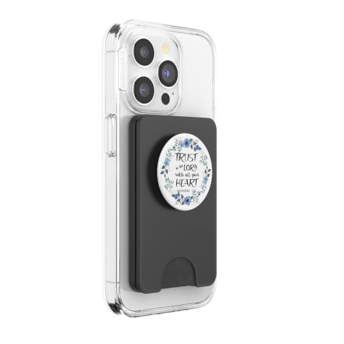 Adorable Floral Christian Scripture Bible Verse Faith&Trust PopSockets PopWallet for MagSafe - style: Magnetic PopWallet