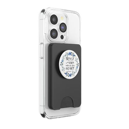 Adorable Floral Christian Scripture Bible Verse Faith&Trust PopSockets PopWallet for MagSafe - style: Magnetic PopWallet