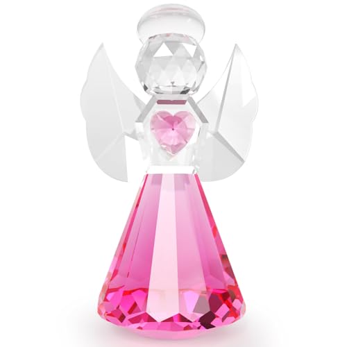 YWHL Pink Crystal Guardian Angel Figurines, Glass Angel Gifts for Women - color: Pink