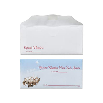 Blue Christmas Offering Envelopes for Church | Ofrenda Navidena (Spanish Version) (100)