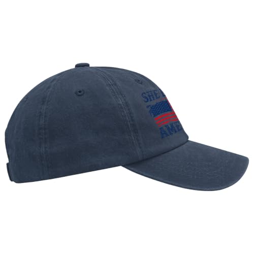 She Loves Jesus and America Too Hats for Womens Soft Washed Distressed Baseball - color: She Loves Jesus and America Toonavy Blue1