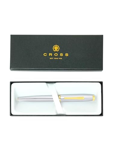 Cross Coventry Polished Chrome, Gold-Tone Fine Nib Fountain Pen, Black Ink - color: Silver, style: Fine Nib