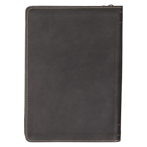 Christian Art Gifts Inspirational Zippered Journal, I Know the Plans Wide Ruled Notebook, Jer. 29:11 Bible Verse, Black Vegan Leather, 336 Lined Pages w/scripture, (9” x 6.4” x .9”)