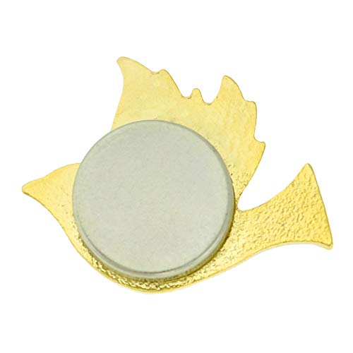 PinMart's Simple Elegant White Dove Enamel Lapel Pin with Magnetic Back - size: 25 Pack