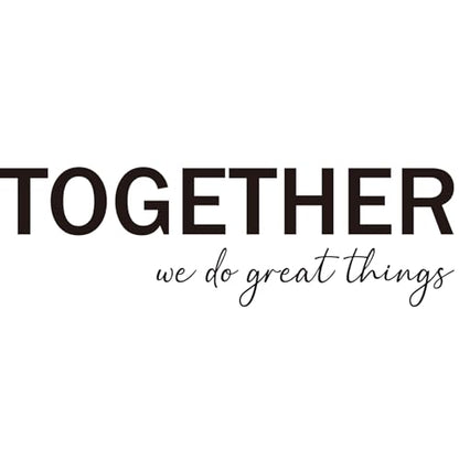 PLIGREAT 2 Sheets Motivational Wall Stickers, Together we do Great Things Wall Decals Peel and Stick Teamwork Art Decor for Office School Store Living Room Bedroom Home Indoor Decoration - style: We Do Great Things
