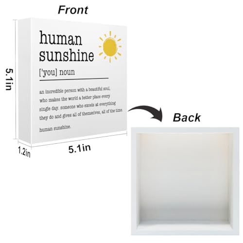 Sunshine Gifts Desk Sign Wooden Box Sign Table Decoration White - color: White0377