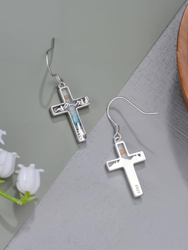 Dorunmo 925 Sterling Silver Mustard Seeds Dangle Earrings for Women Mountains Earrings Hypoallergenic Christmas Jewelry Gifts for Women - style: Mustard Seeds-Cross