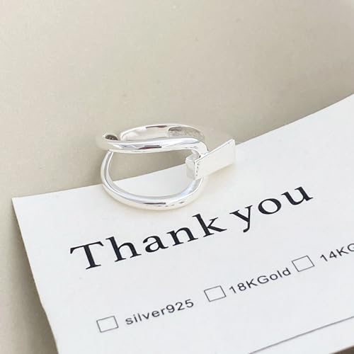 Handmade Rings 925 Sterling Silver Band Ring Adjustable Open Knuckle Rings Thumb Ring Statement Rings for Women Minimalist Jewelry - color: Pattern 4